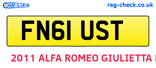 FN61UST are the vehicle registration plates.