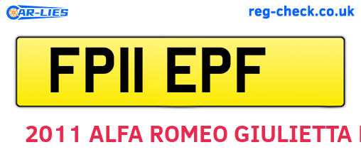 FP11EPF are the vehicle registration plates.