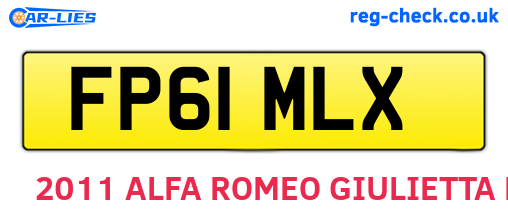 FP61MLX are the vehicle registration plates.