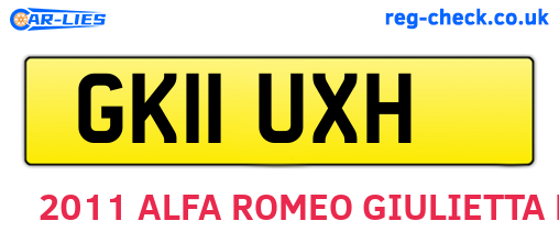 GK11UXH are the vehicle registration plates.