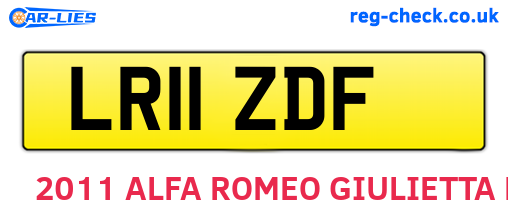 LR11ZDF are the vehicle registration plates.