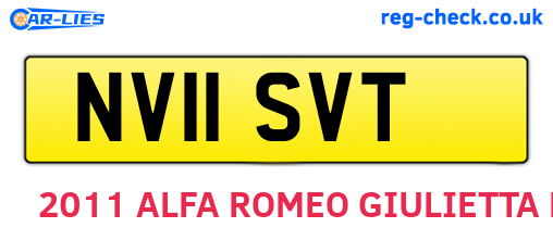NV11SVT are the vehicle registration plates.