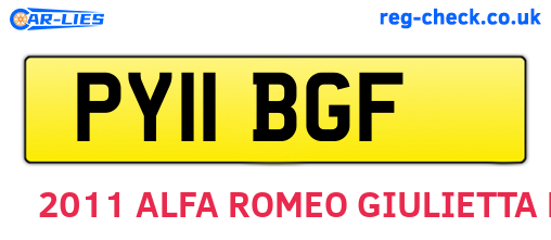 PY11BGF are the vehicle registration plates.
