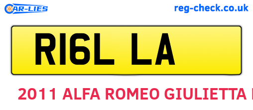 R16LLA are the vehicle registration plates.