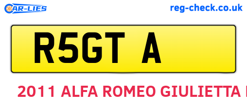 R5GTA are the vehicle registration plates.