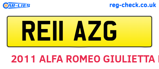 RE11AZG are the vehicle registration plates.