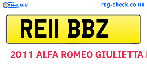RE11BBZ are the vehicle registration plates.