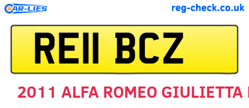 RE11BCZ are the vehicle registration plates.