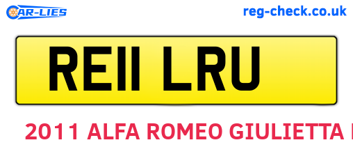 RE11LRU are the vehicle registration plates.