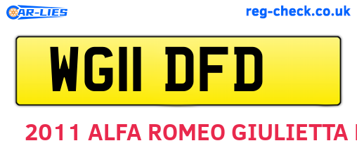 WG11DFD are the vehicle registration plates.