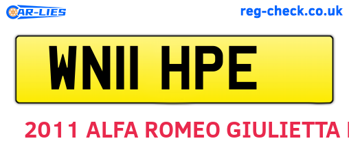 WN11HPE are the vehicle registration plates.