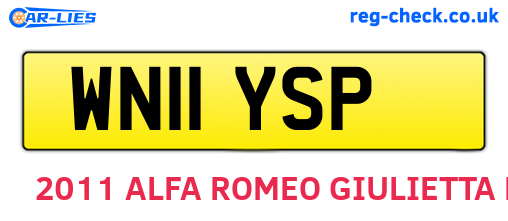 WN11YSP are the vehicle registration plates.