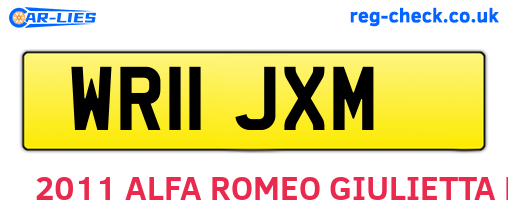 WR11JXM are the vehicle registration plates.