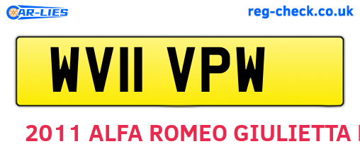 WV11VPW are the vehicle registration plates.