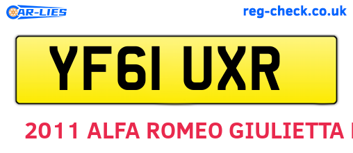YF61UXR are the vehicle registration plates.