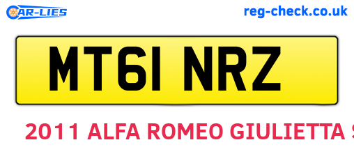 MT61NRZ are the vehicle registration plates.