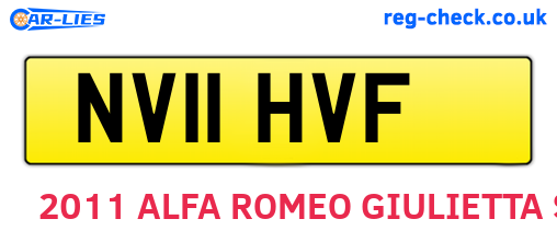NV11HVF are the vehicle registration plates.