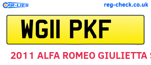 WG11PKF are the vehicle registration plates.