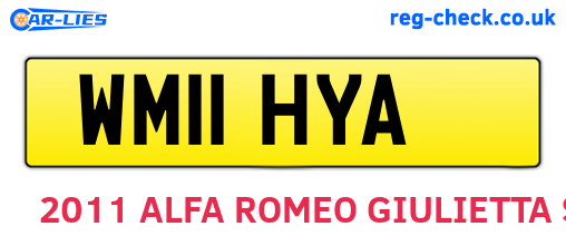 WM11HYA are the vehicle registration plates.