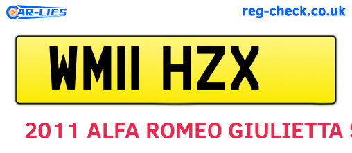 WM11HZX are the vehicle registration plates.