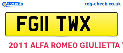 FG11TWX are the vehicle registration plates.