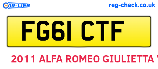 FG61CTF are the vehicle registration plates.