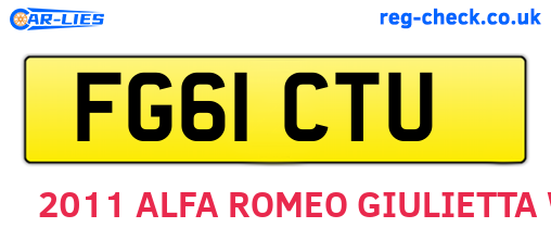 FG61CTU are the vehicle registration plates.