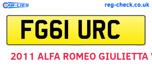 FG61URC are the vehicle registration plates.