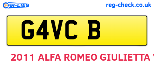 G4VCB are the vehicle registration plates.