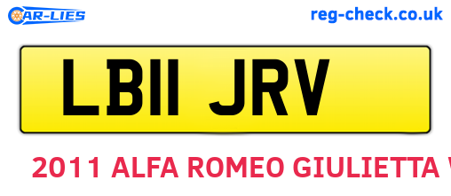 LB11JRV are the vehicle registration plates.