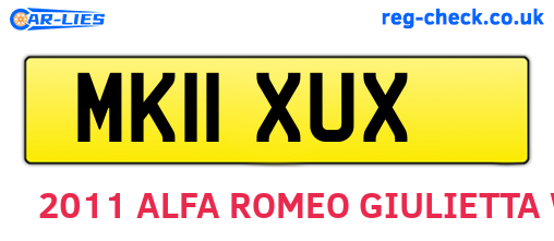 MK11XUX are the vehicle registration plates.