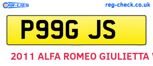 P99GJS are the vehicle registration plates.
