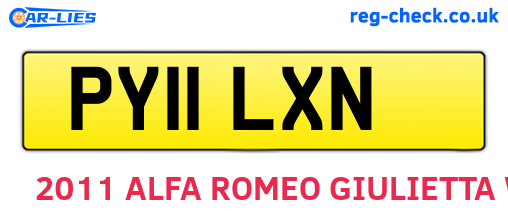 PY11LXN are the vehicle registration plates.