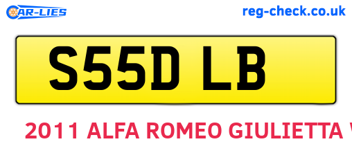 S55DLB are the vehicle registration plates.