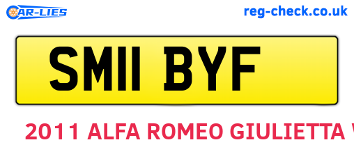 SM11BYF are the vehicle registration plates.