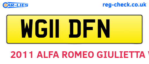 WG11DFN are the vehicle registration plates.