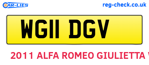 WG11DGV are the vehicle registration plates.