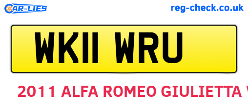 WK11WRU are the vehicle registration plates.