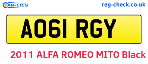 AO61RGY are the vehicle registration plates.
