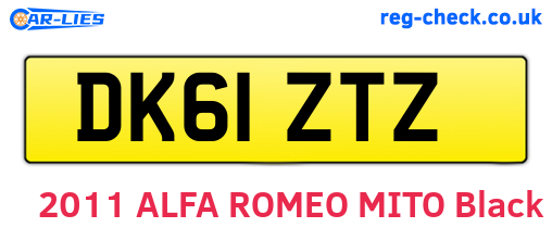 DK61ZTZ are the vehicle registration plates.