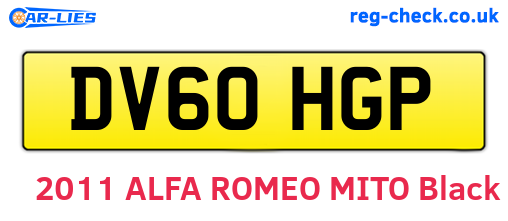 DV60HGP are the vehicle registration plates.