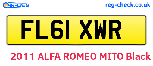 FL61XWR are the vehicle registration plates.