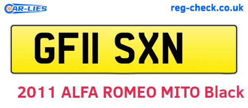 GF11SXN are the vehicle registration plates.