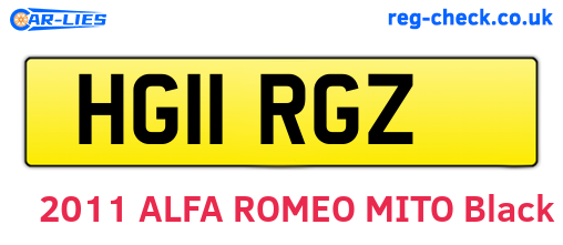 HG11RGZ are the vehicle registration plates.