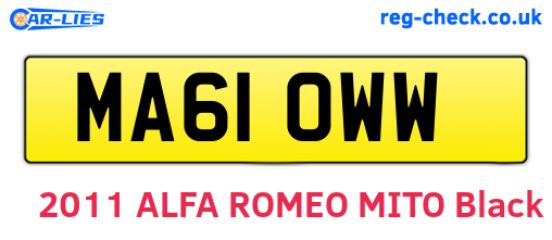 MA61OWW are the vehicle registration plates.