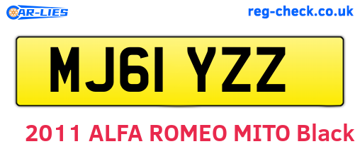 MJ61YZZ are the vehicle registration plates.