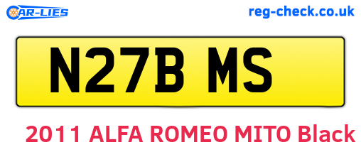 N27BMS are the vehicle registration plates.