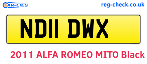 ND11DWX are the vehicle registration plates.