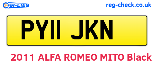 PY11JKN are the vehicle registration plates.
