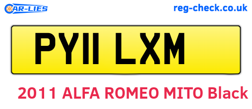 PY11LXM are the vehicle registration plates.
